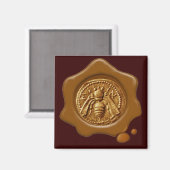 HONEY BEE BROWN WAX SEAL MAGNEET (Voorkant / Achterkant)