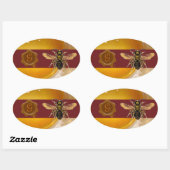 HONEY BEE BROWN WAX SEAL MONOGRAM, BEEKEEPER OVALE STICKER (Vel)