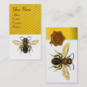 HONEY BEE BROWN WAX SEAL MONOGRAM, BEEKEEPER VISITEKAARTJE (Voorkant / Achterkant)