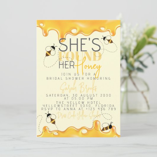 Honey Bee Bruids Douche Uitnodiging (Staand voorkant)