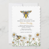 Honey Bee Bumblebee Wildflowers Baby shower Kaart (Voorkant)