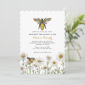 Honey Bee Bumblebee Wildflowers Baby shower Kaart (Staand voorkant)