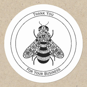 Honey Bee Business Hartelijk dank Ronde Sticker
