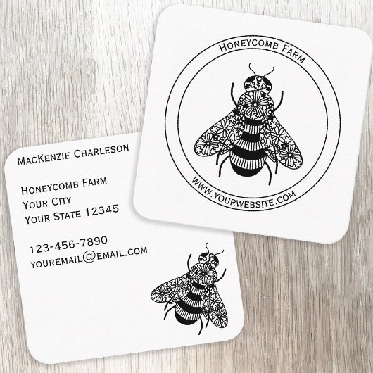 Honey Bee Carré Carte de visite