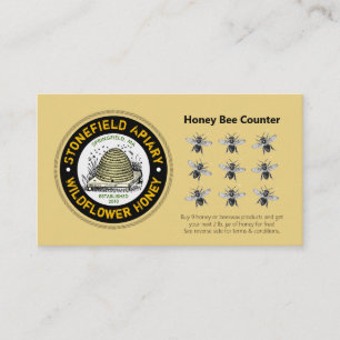 Honey Bee Counter Golden Amber Klantenkaartje