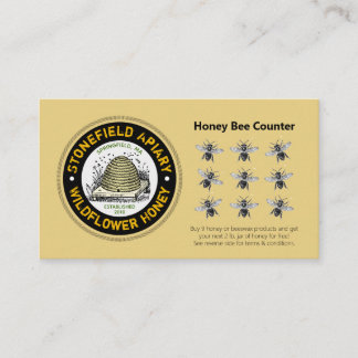 Honey Bee Counter Golden Amber Klantenkaartje