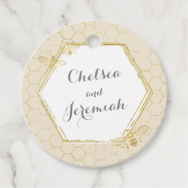 Honey Bee Cream Gold Custom Name Wedding Bedankjes Labels