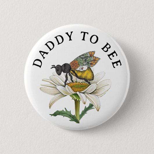 Honey Bee Daddy to Bee Baby shower Button | stunte (Voorkant)