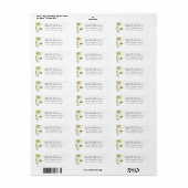 Honey Bee Daisy Bruiloft Return Address Label (Full Sheet)