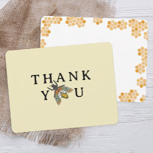 Honey Bee Eenvoudig Baby shower Bedankt Card Min