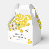Honey Bee en Daisies Gepersonaliseerd Baby shower Bedankdoosjes (Achterkant)