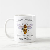 Honey Bee Enseignant Appréciation Nom Mug Don (Gauche)