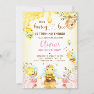 Honey-bee fille N'IMPORTE QUEL ÂGE invitation d'an