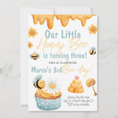 Honey Bee First Bee day Boy Birthday Invitation (Devant)