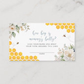 Honey Bee Floral Hoe groot is mama's buik spel Informatiekaartje (Voorkant)