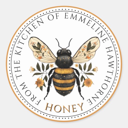 Honey Bee Floral Honey Label (Voorkant)