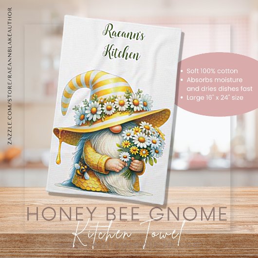 Honey Bee Gnome Keuken Handdoeken