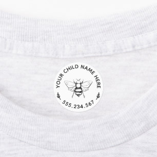 Honey Bee Graphic Custom Wasserij Kind Labels