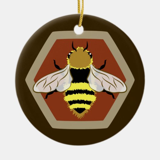 Honey Bee Graphic Keramisch Ornament (Voorkant)