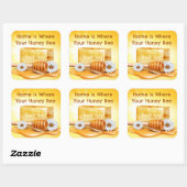 Honey Bee Hand Zeep Vierkante Sticker (Vel)