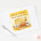 Honey Bee Hand Zeep Vierkante Sticker (Envelop)