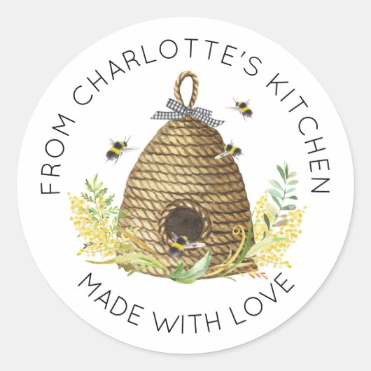 Honey Bee Hive Sweet comme Étiquette alimentaire d (Devant)