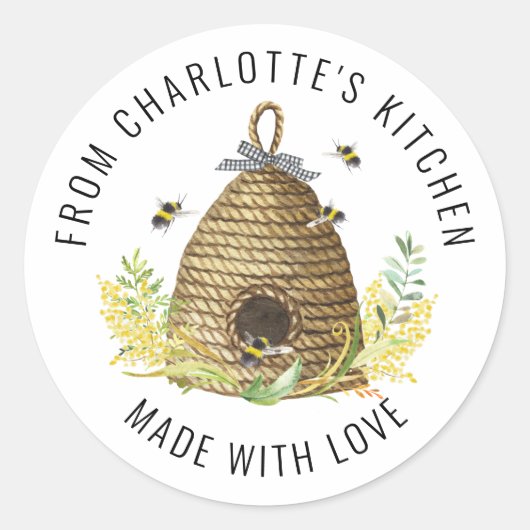 Honey Bee Hive Sweet comme Étiquette alimentaire d (Devant)