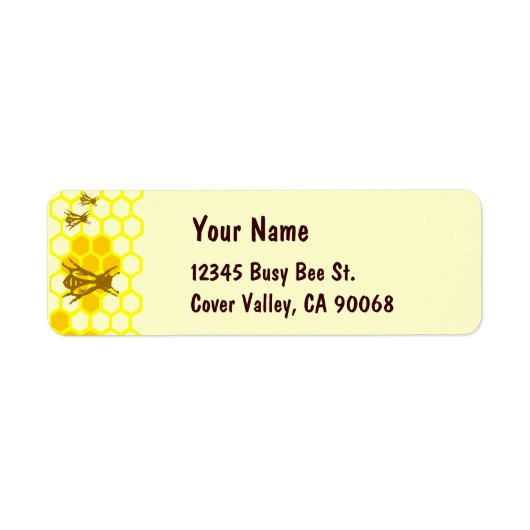 Honey Bee Honeycomb Aangepaste Adresetiketten Etiket (Voorkant)