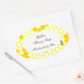 Honey Bee Honeycomb Art éditable Oval Sticker (Enveloppe)