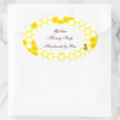 Honey Bee Honeycomb Art éditable Oval Sticker (Sac)