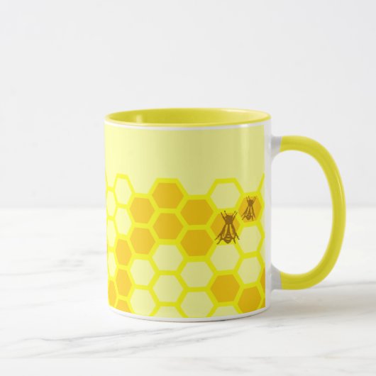 Honey Bee Honeycomb Custom Coffee Cup Mok (Rechts)