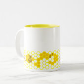Honey Bee Honeycomb Custom Coffee Mok (Voorkant links)
