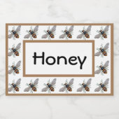 Honey Bee Jar Food Label Voedselcontainer Etiket (Enkel label)