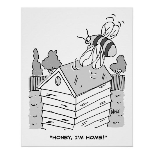 Honey Bee keert terug naar zijn bijenkorf. Bijente Perfect Poster (Voorkant)
