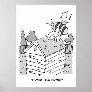 Honey Bee keert terug naar zijn bijenkorf Poster