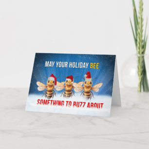 Honey Bee Kerst met een Kwestie om Over te Zoemen Feestdagen Kaart