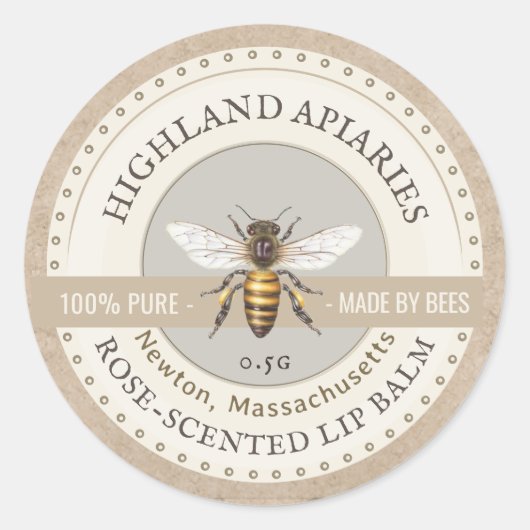 Honey Bee Label Kraft Bijenhouder Apiary (Voorkant)