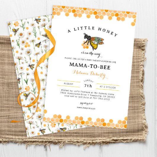 Honey Bee Mama à Bee Baby shower Invitation