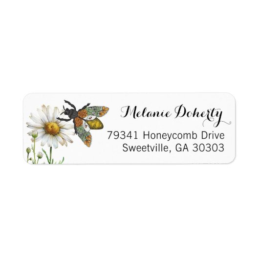 Honey Bee Mama to Bee Adreslabel | Hommel B Etiket (Voorkant)