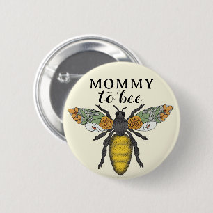 Honey Bee Mama to Bee Baby shower Button   stuntel
