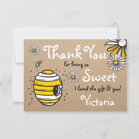 Honey Bee Merci carte de note (Devant)