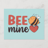 Honey Bee Mine Cute Pun Funny Valentijnsdag Briefkaart (Voorkant)