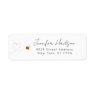 Honey bee minimalistisch retouradres etiket