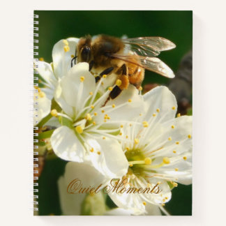 Honey Bee on White Plum Blossom Journal Notitieboek