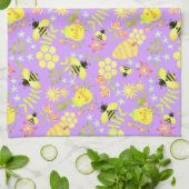 Honey Bee Paarse Theedoek (Gevouwen)