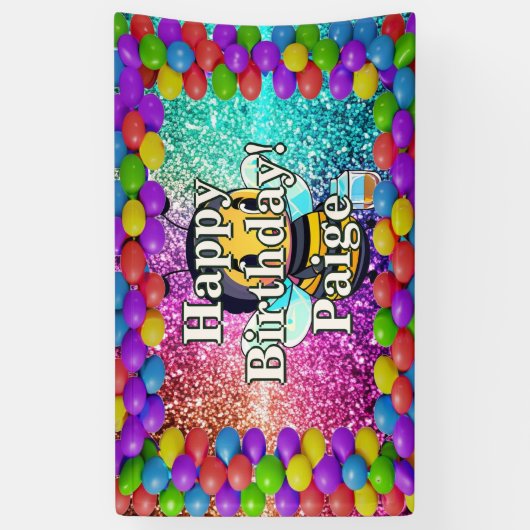 Honey Bee Personnalisé caractère bannière d'annive (Vertical)