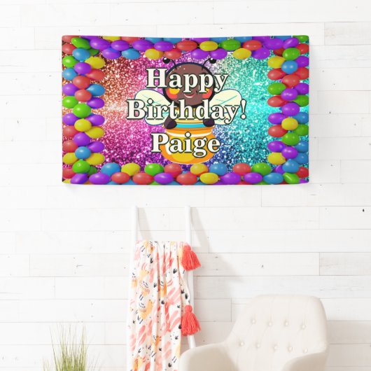 Honey Bee Personnalisé caractère bannière d'annive (En situation)