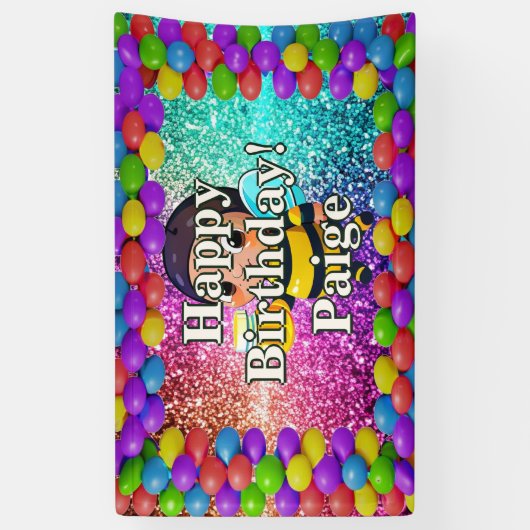 Honey Bee Personnalisé caractère bannière d'annive (Vertical)