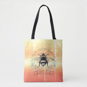 Honey Bee Quote Illustrated Graphic Draagtas