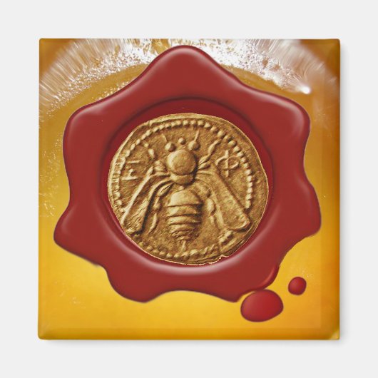 HONEY BEE RED WAX SEAL MAGNEET (Voorkant)